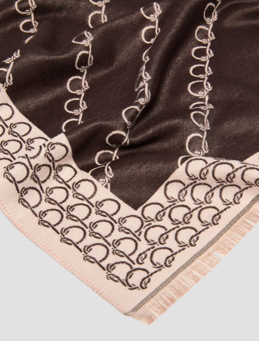 Jacquard-patterned stole - BORDEAUX - Pennyblack - 2