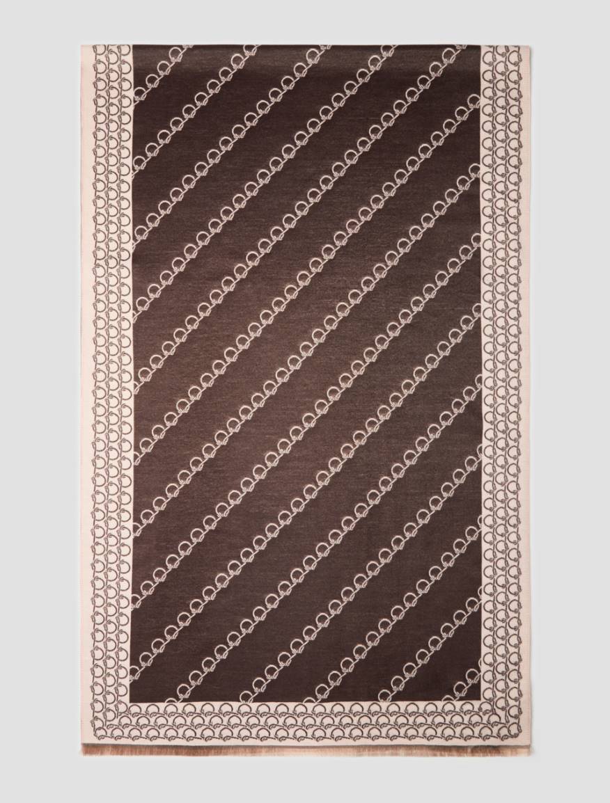 Jacquard-patterned stole - BORDEAUX - Pennyblack