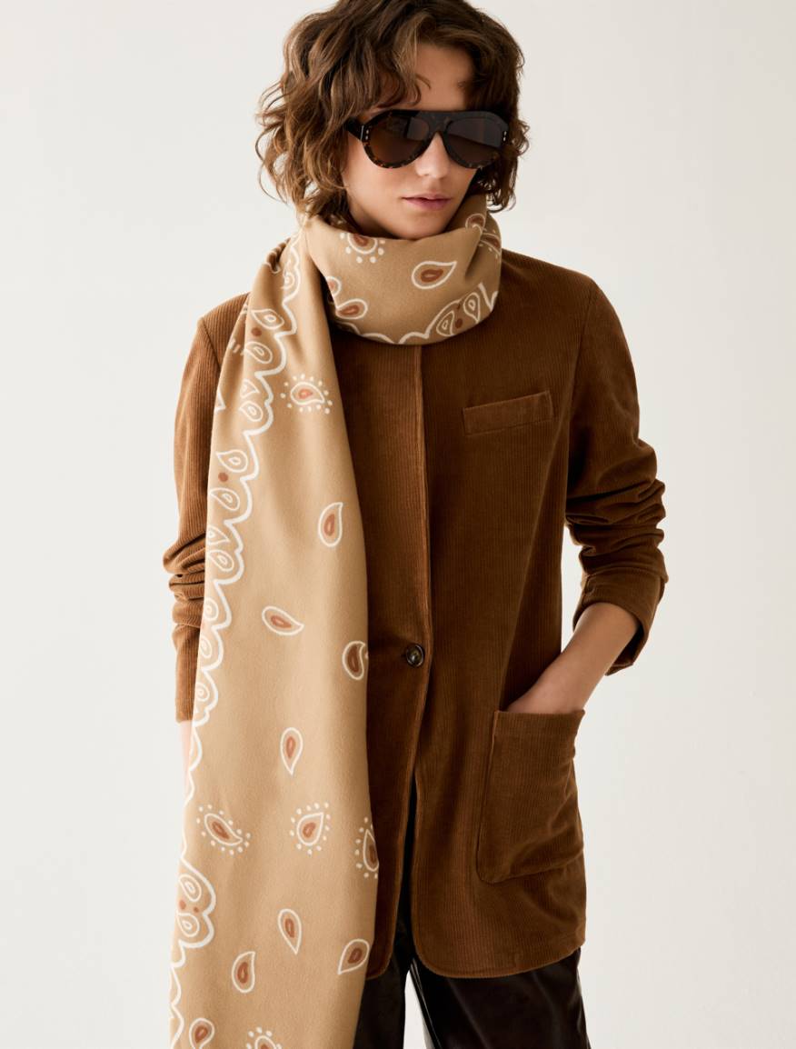 Jacquard-patterned stole - BEIGE - Pennyblack - 3