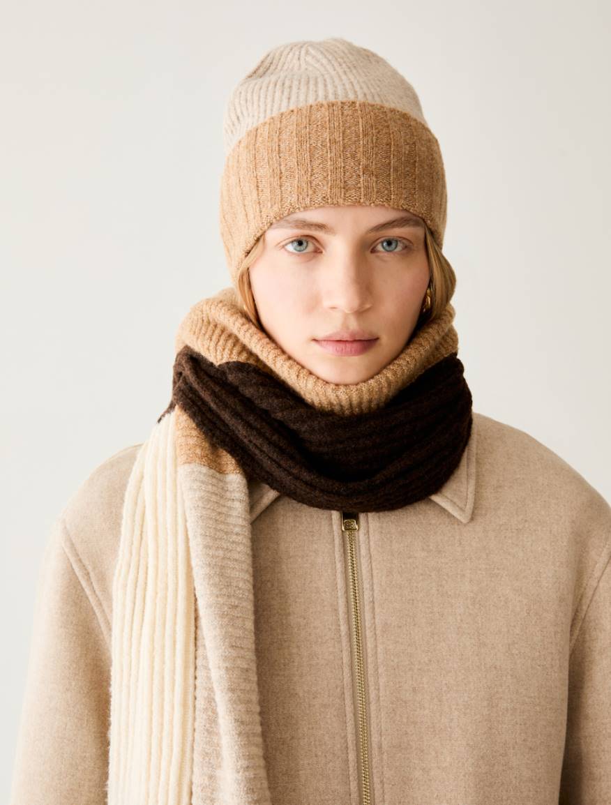 Colour-block beanie - CAMEL - Pennyblack - 3