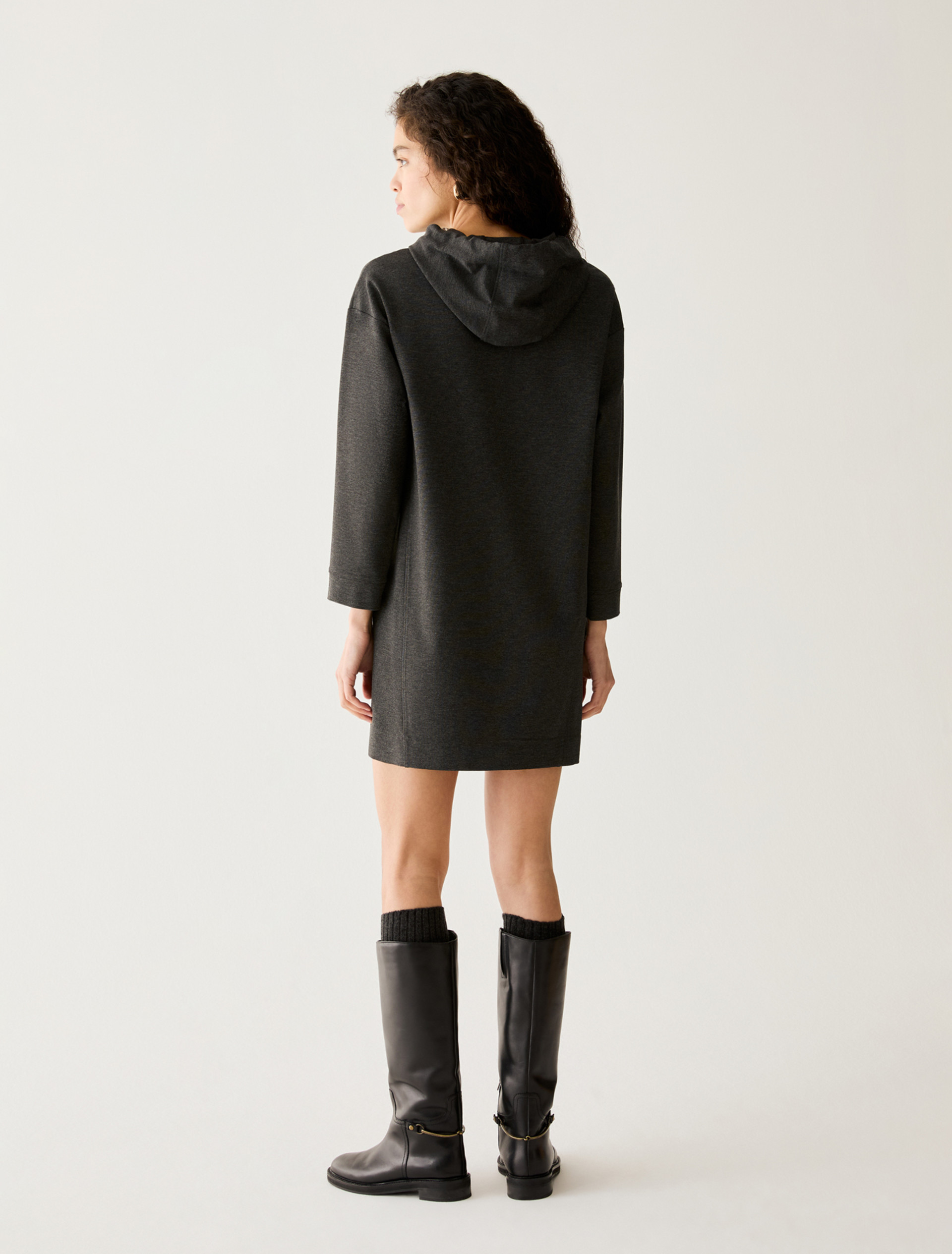 Milan-stitch jersey dress - MELANGE GREY - Pennyblack - 3