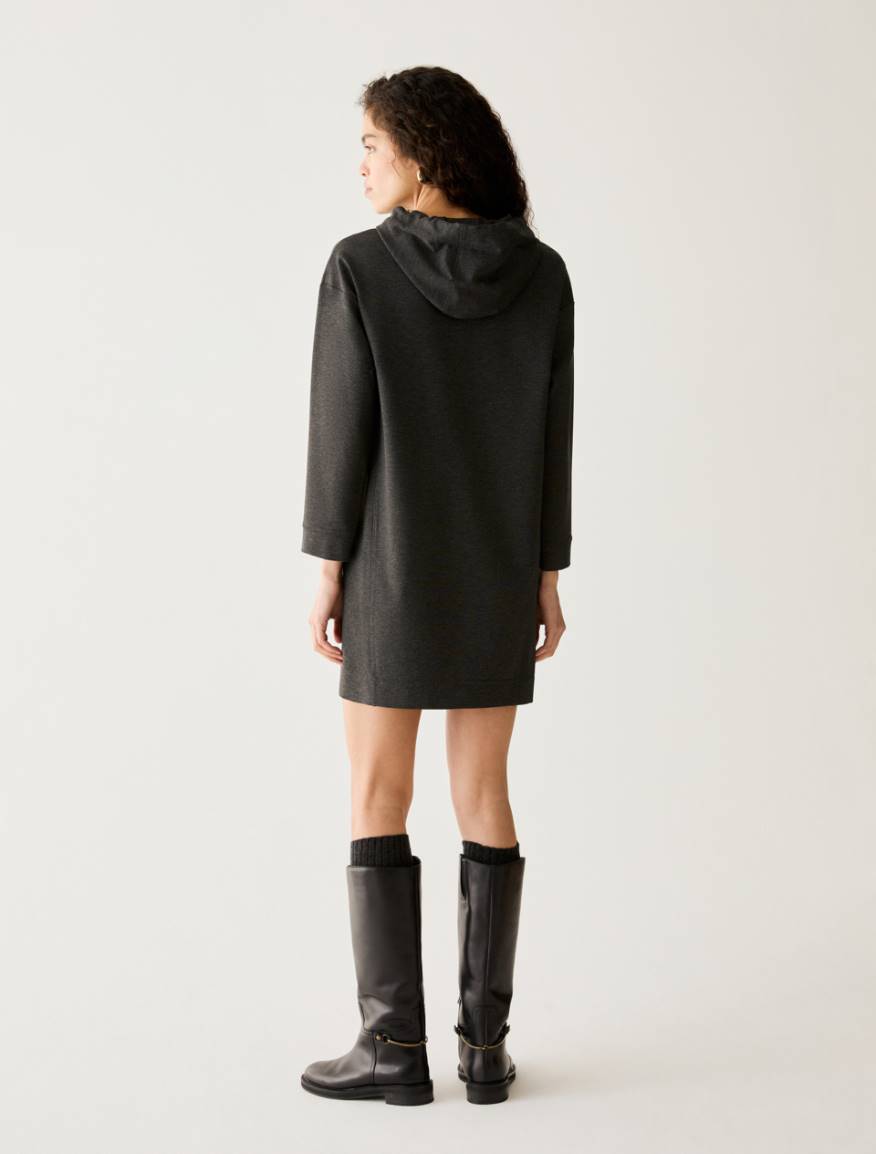 Milan-stitch jersey dress - MELANGE GREY - Pennyblack - 3