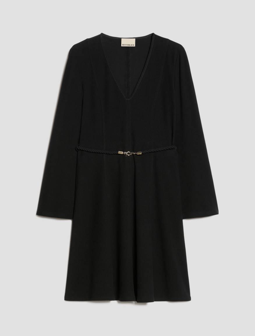 Cut-and-flare jersey dress - BLACK - Pennyblack - 2