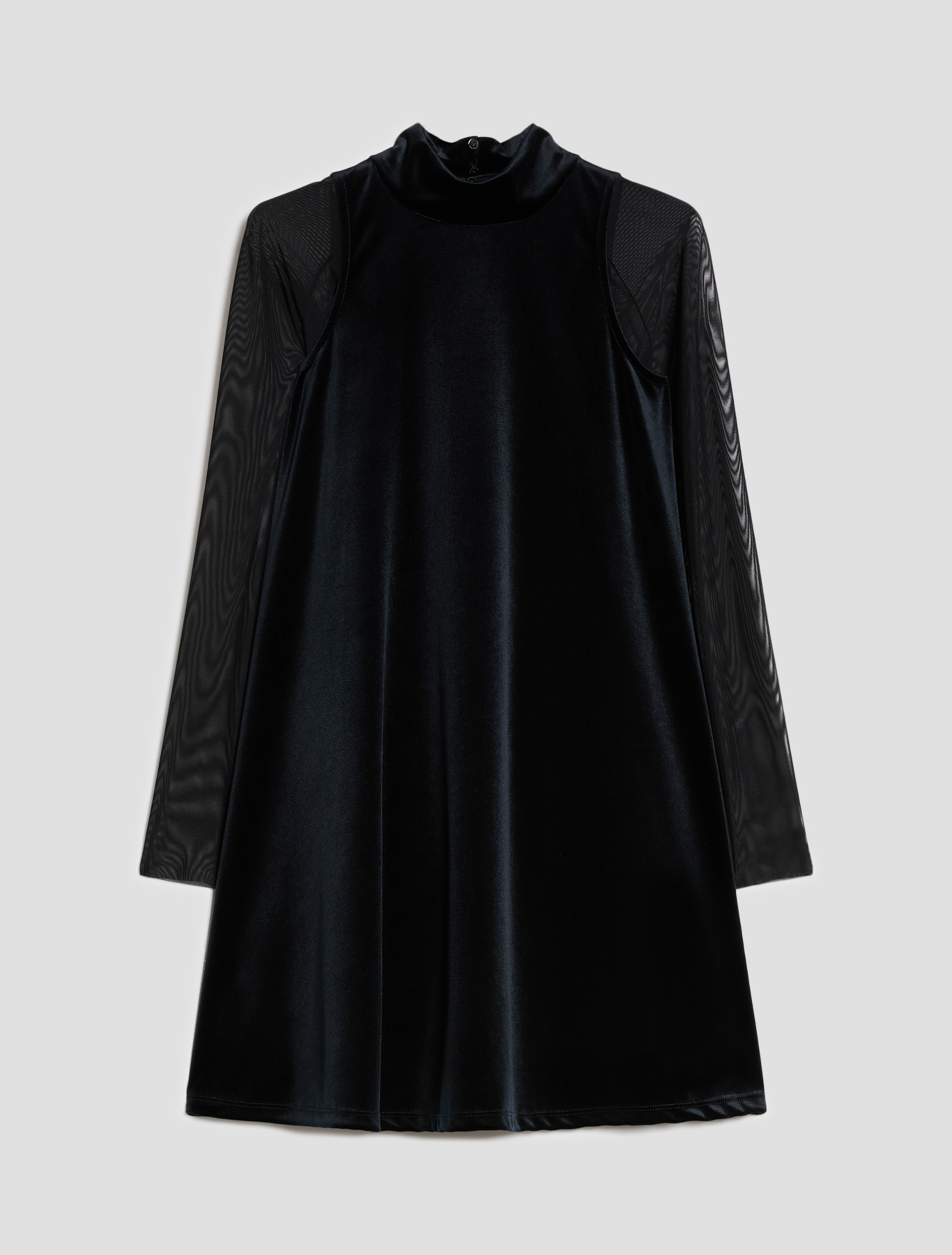 Velvet jersey dress with T-shirt - BLACK - Pennyblack - 2