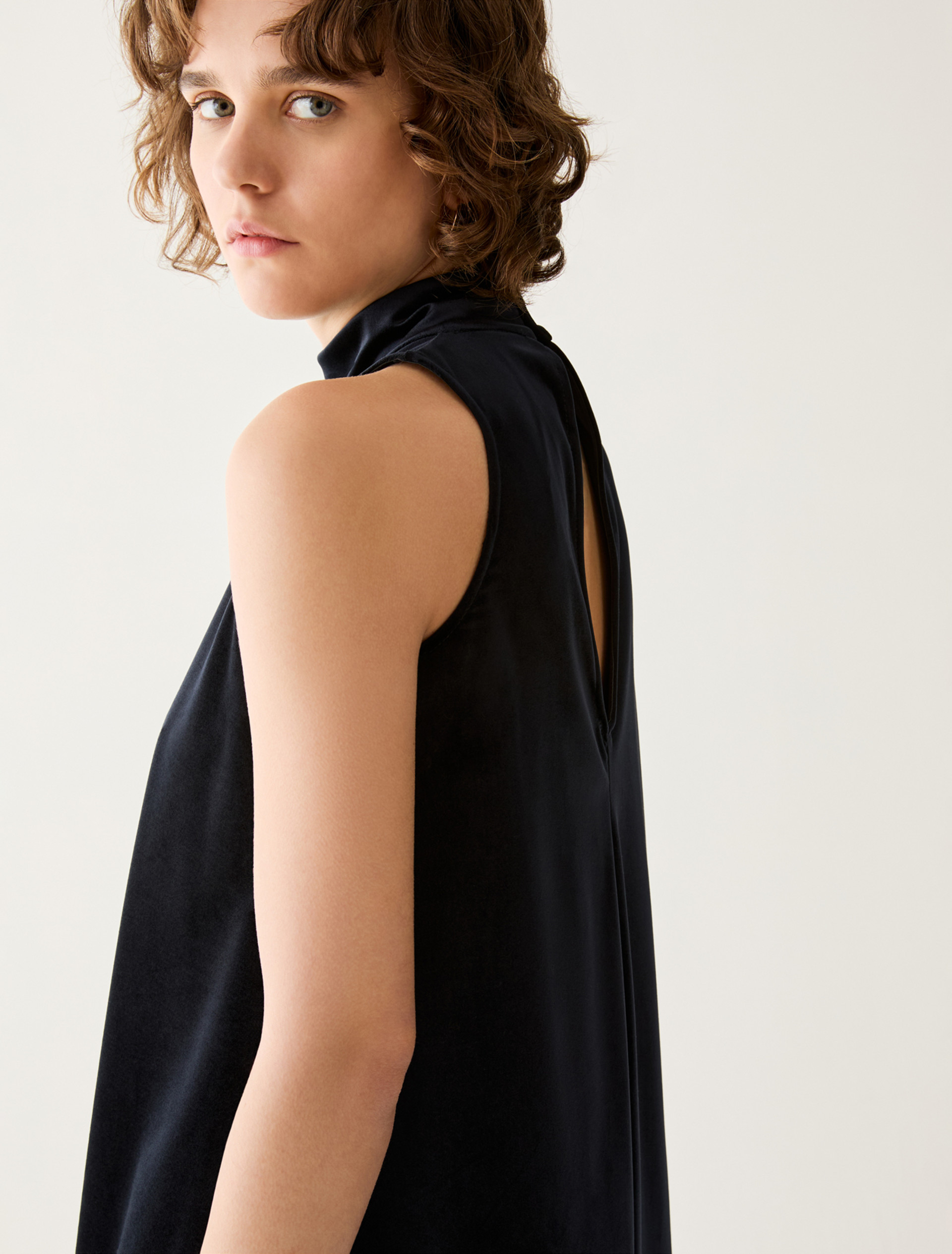 Velvet jersey dress with T-shirt - BLACK - Pennyblack - 4