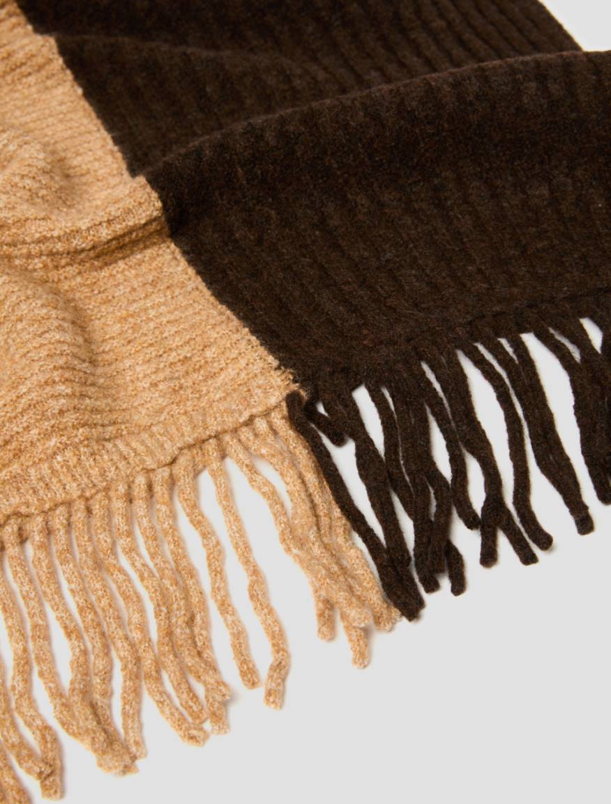 Colour-block scarf - CAMEL - Pennyblack - 2