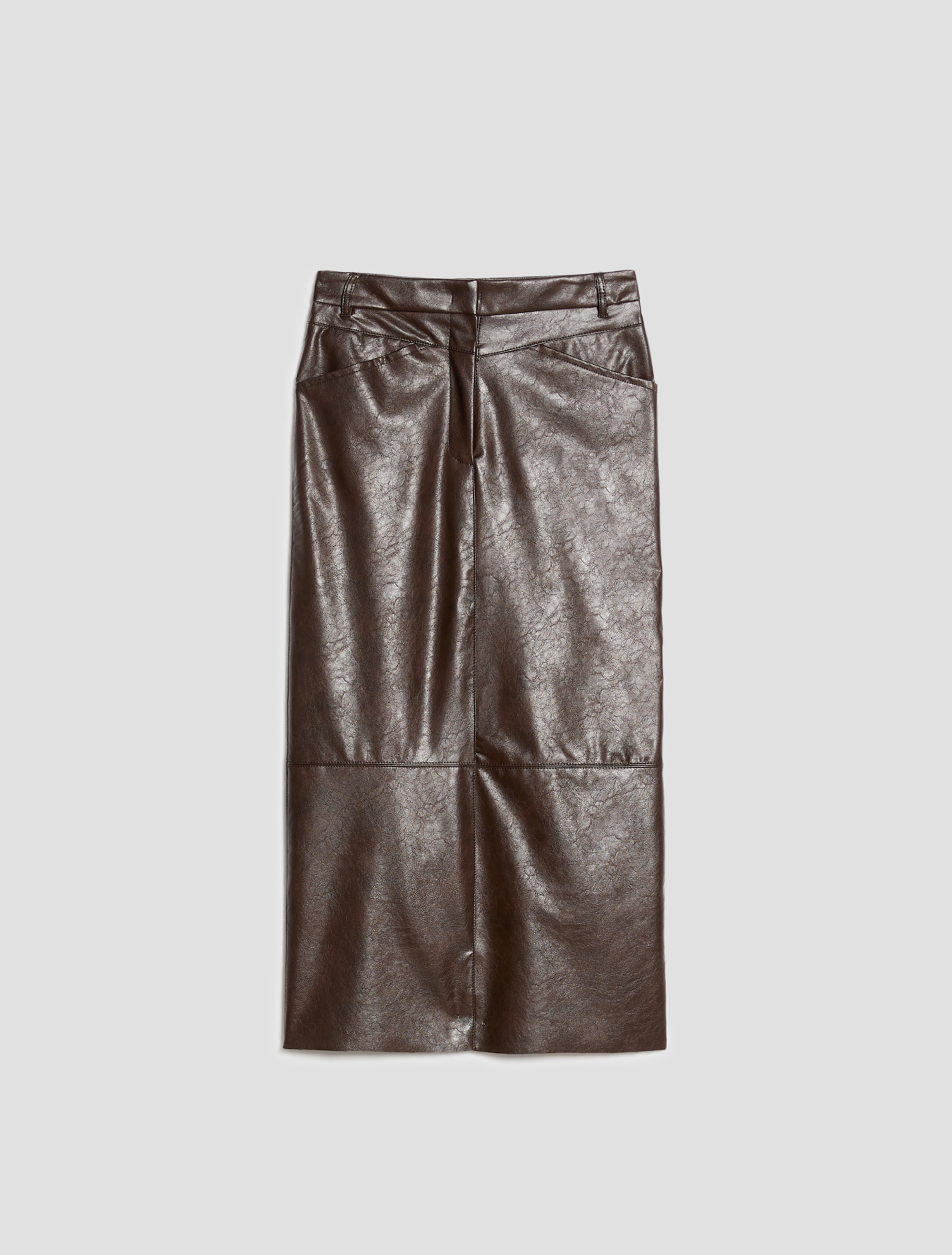 Coated jersey midi skirt - DARK BOWN - Pennyblack - 2