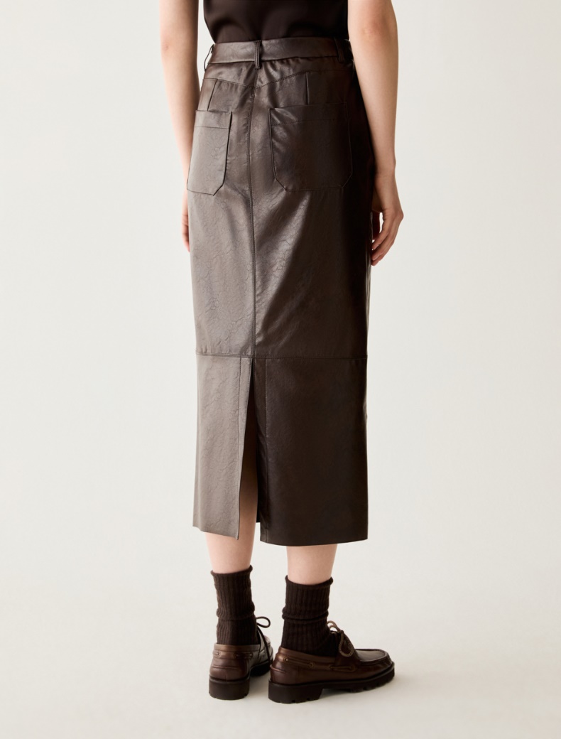 Coated jersey midi skirt - Pennyblack - 3