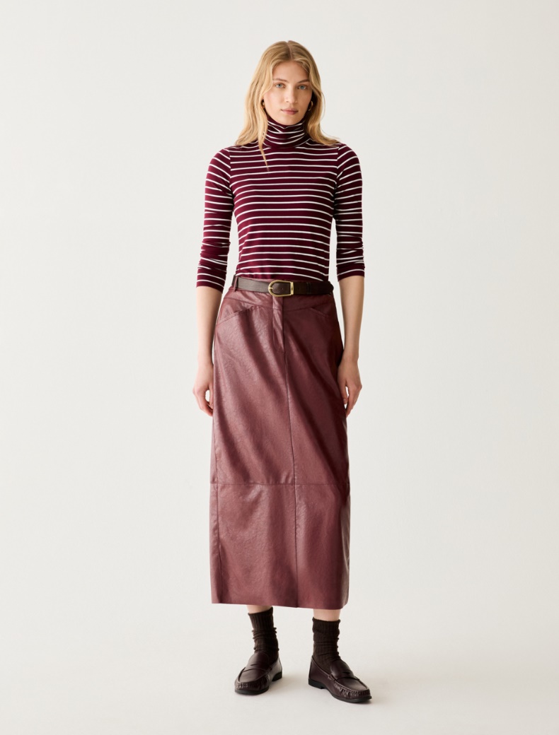 Coated jersey midi skirt - Pennyblack