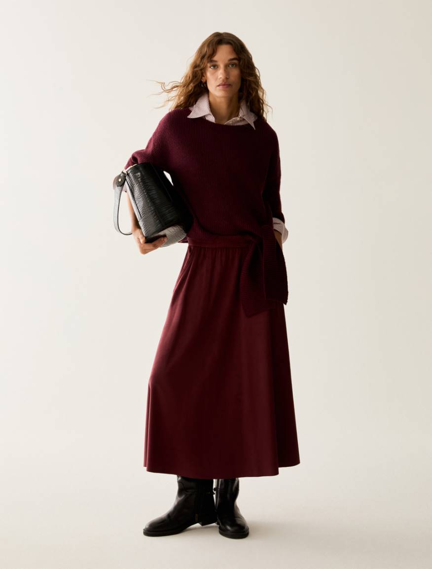 Jersey midi skirt - BORDEAUX - Pennyblack - 5
