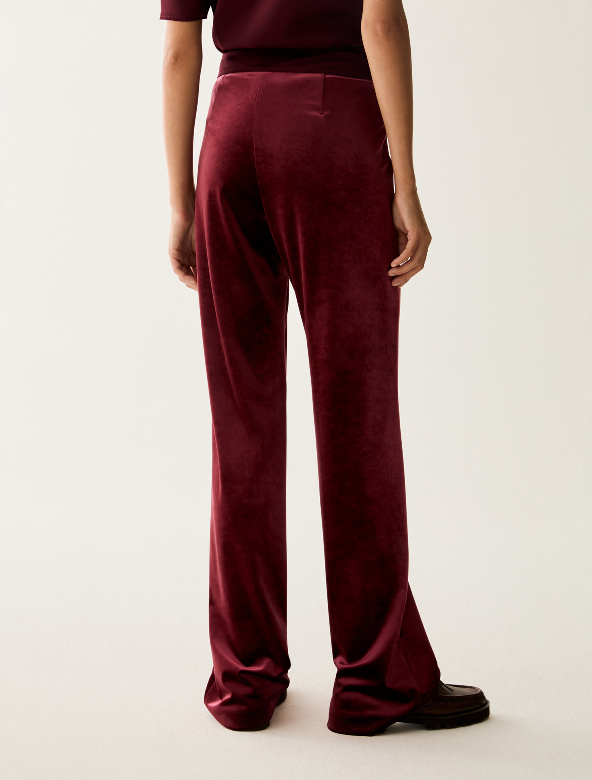 Velvet jersey trousers - BORDEAUX - Pennyblack - 3