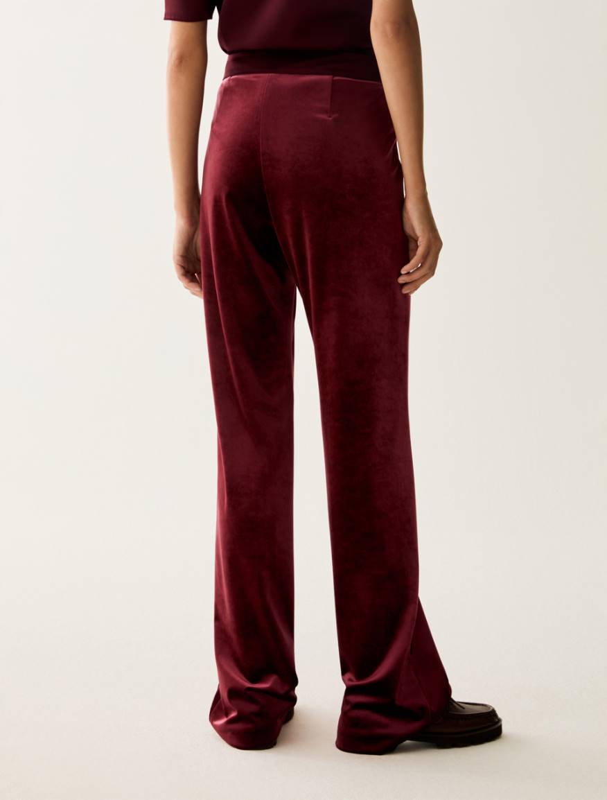 Velvet jersey trousers - BORDEAUX - Pennyblack - 3