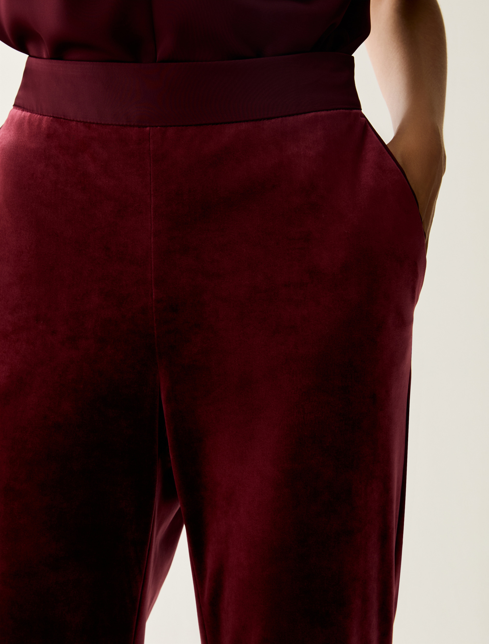 Velvet jersey trousers - BORDEAUX - Pennyblack - 4
