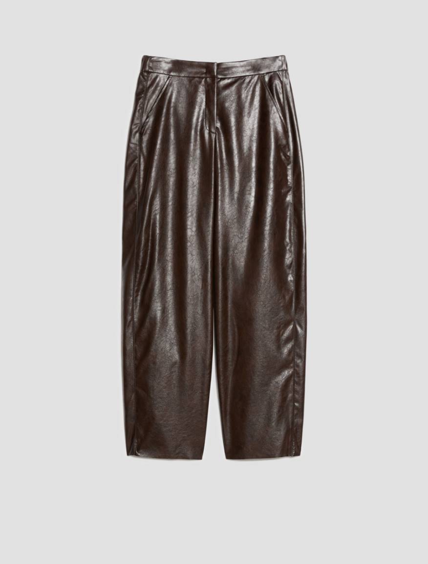 Coated jersey trousers - DARK BOWN - Pennyblack - 2