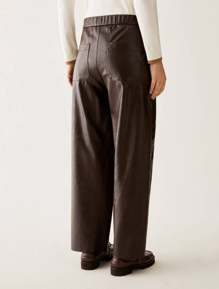 Coated jersey trousers - DARK BOWN - Pennyblack - 3