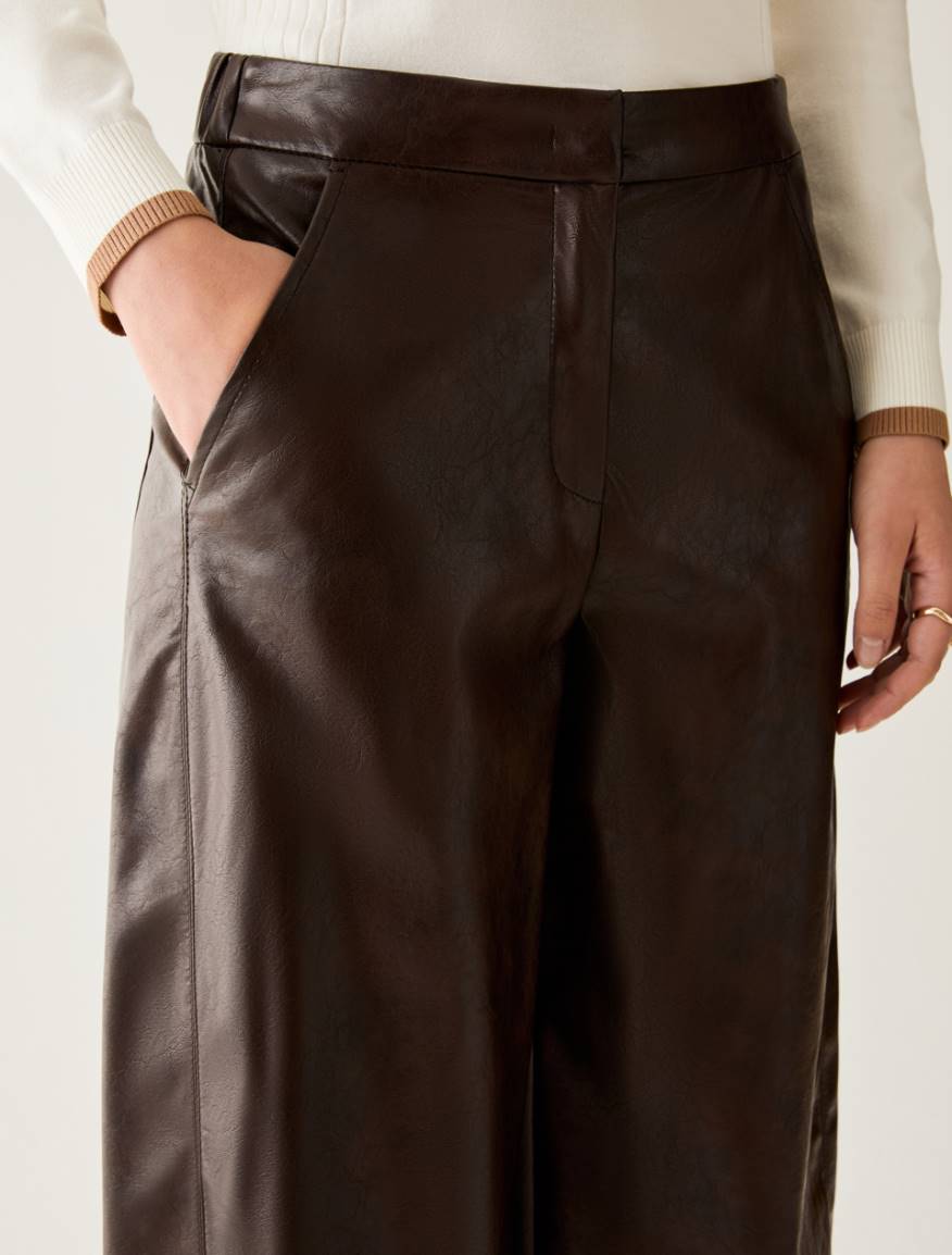 Coated jersey trousers - DARK BOWN - Pennyblack - 4