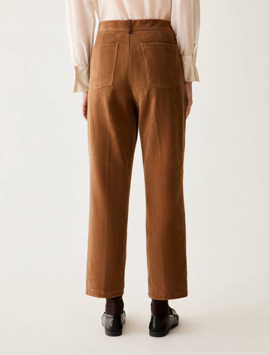Velvet jersey trousers - CAMEL - Pennyblack - 3