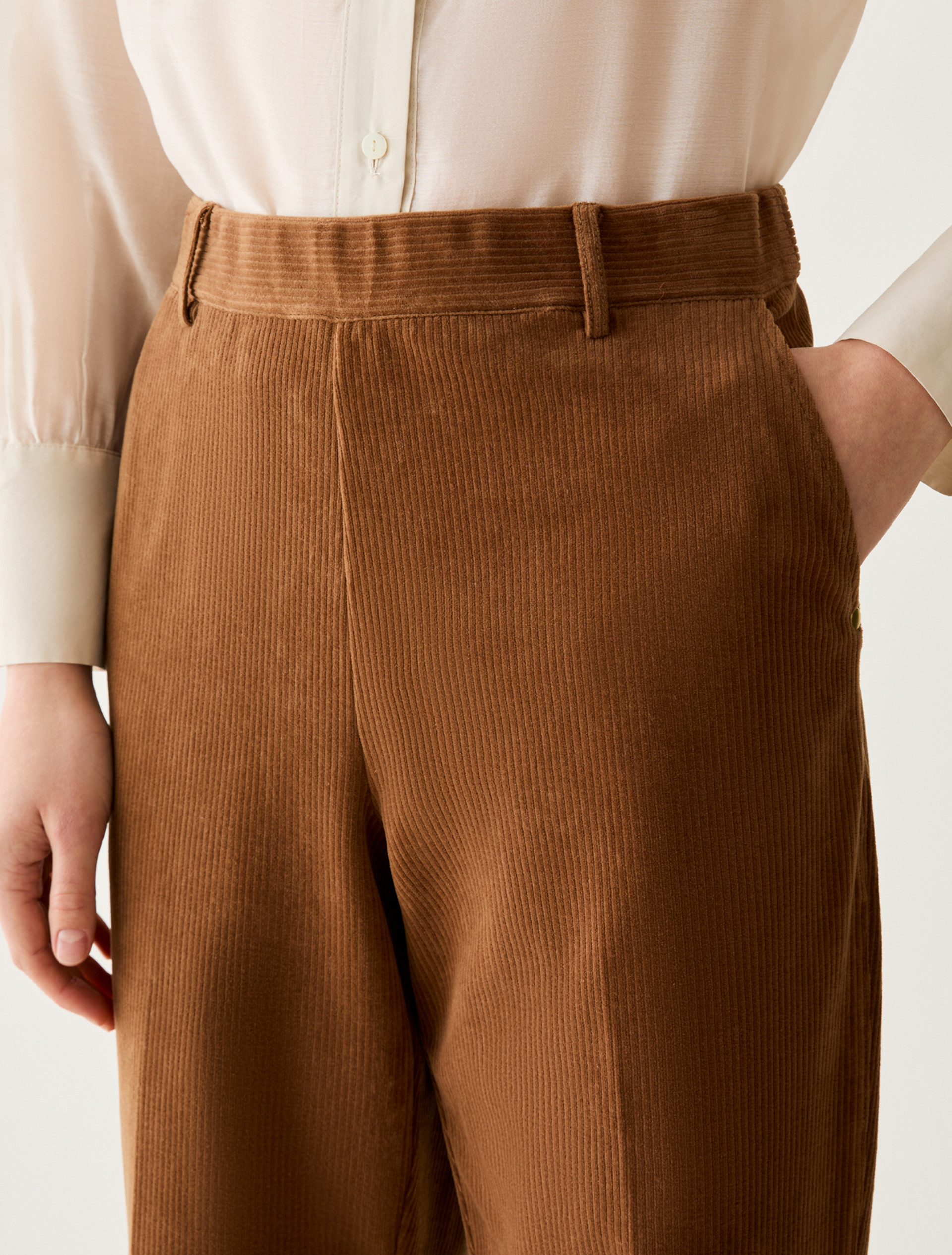 Velvet jersey trousers - CAMEL - Pennyblack - 4