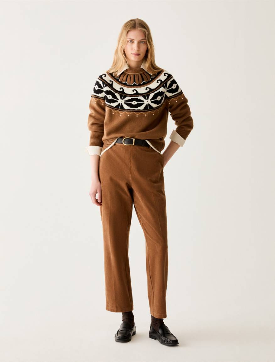 Velvet jersey trousers - CAMEL - Pennyblack