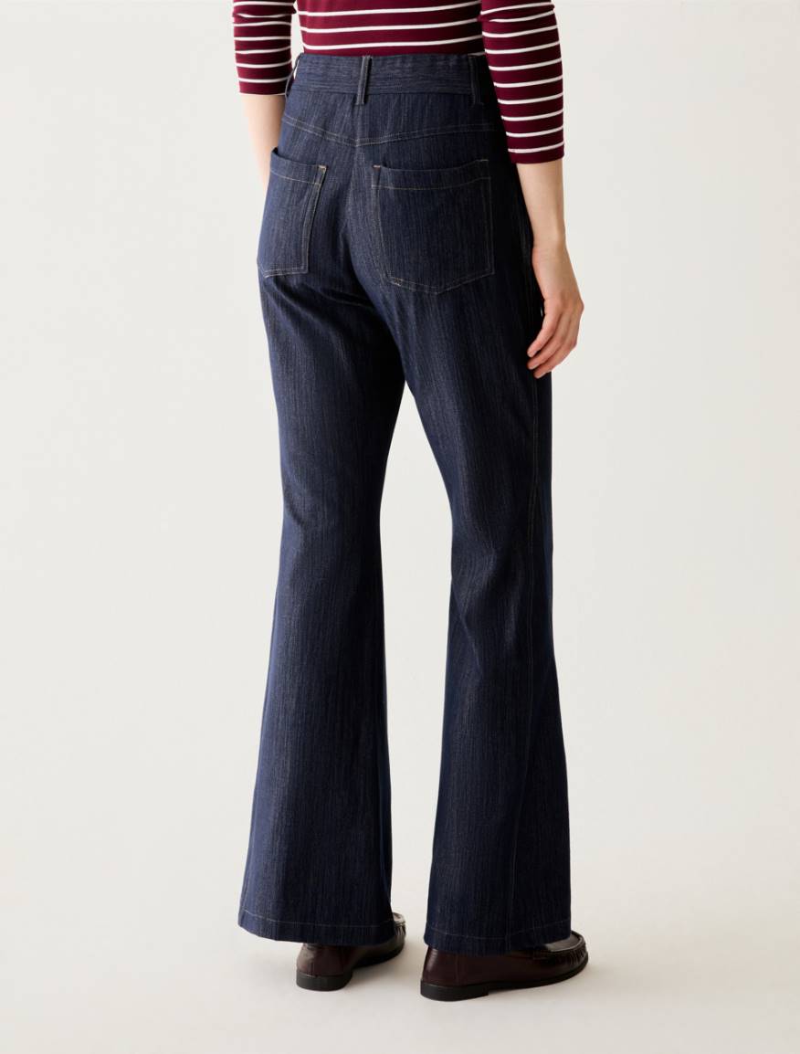 Flare-cut jersey jeans - MIDNIGHTBLUE - Pennyblack - 3