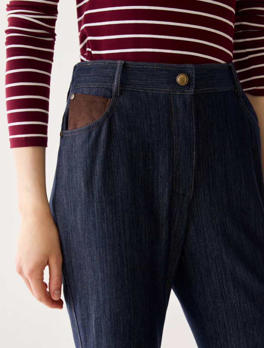 Flare-cut jersey jeans - MIDNIGHTBLUE - Pennyblack - 4