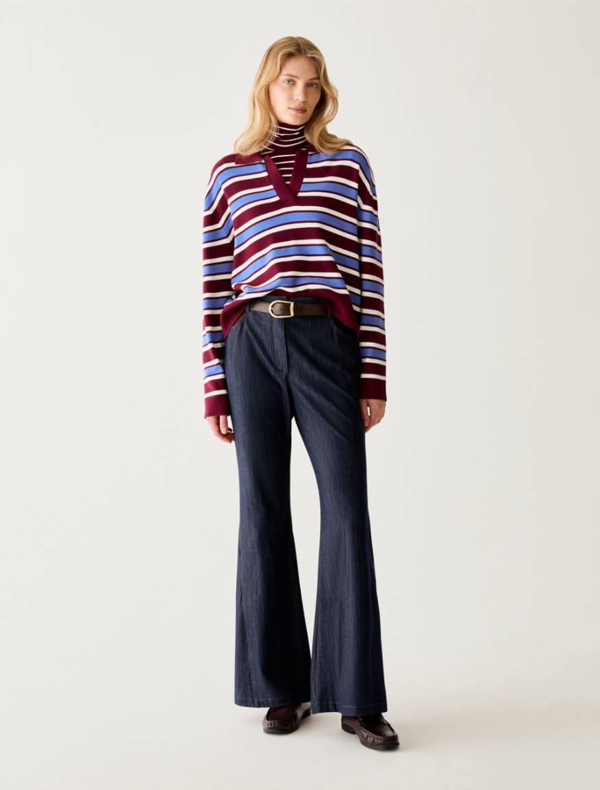Flare-cut jersey jeans - MIDNIGHTBLUE - Pennyblack