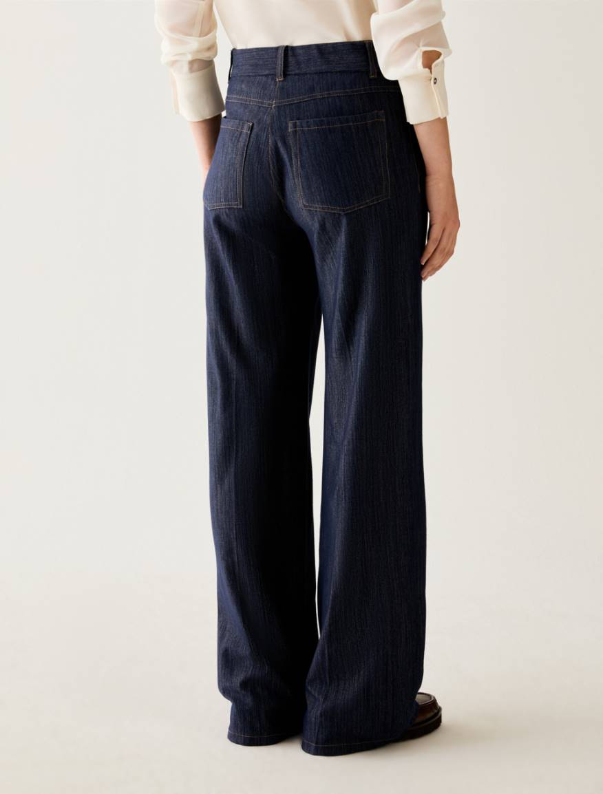 Straight-leg jersey jeans - MIDNIGHTBLUE - Pennyblack - 3