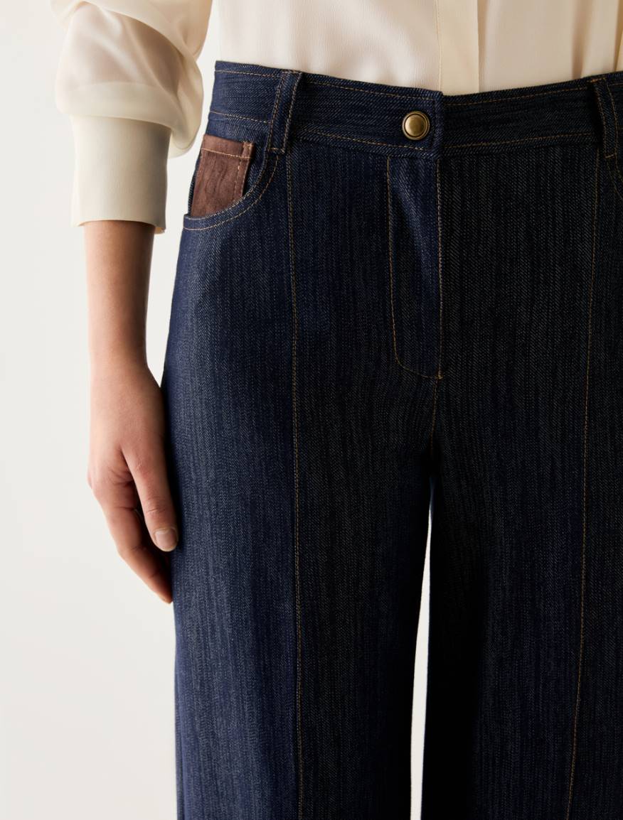 Straight-leg jersey jeans - MIDNIGHTBLUE - Pennyblack - 4