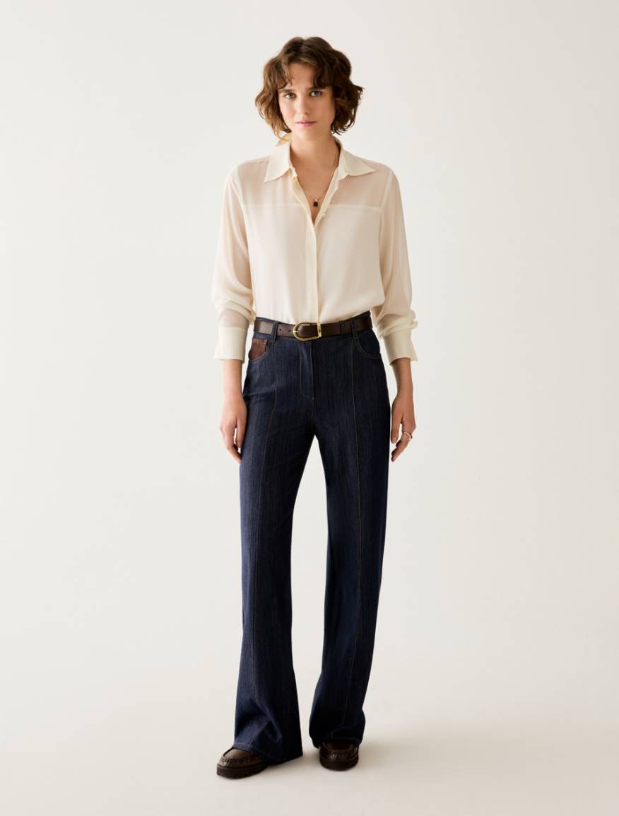 Straight-leg jersey jeans - MIDNIGHTBLUE - Pennyblack