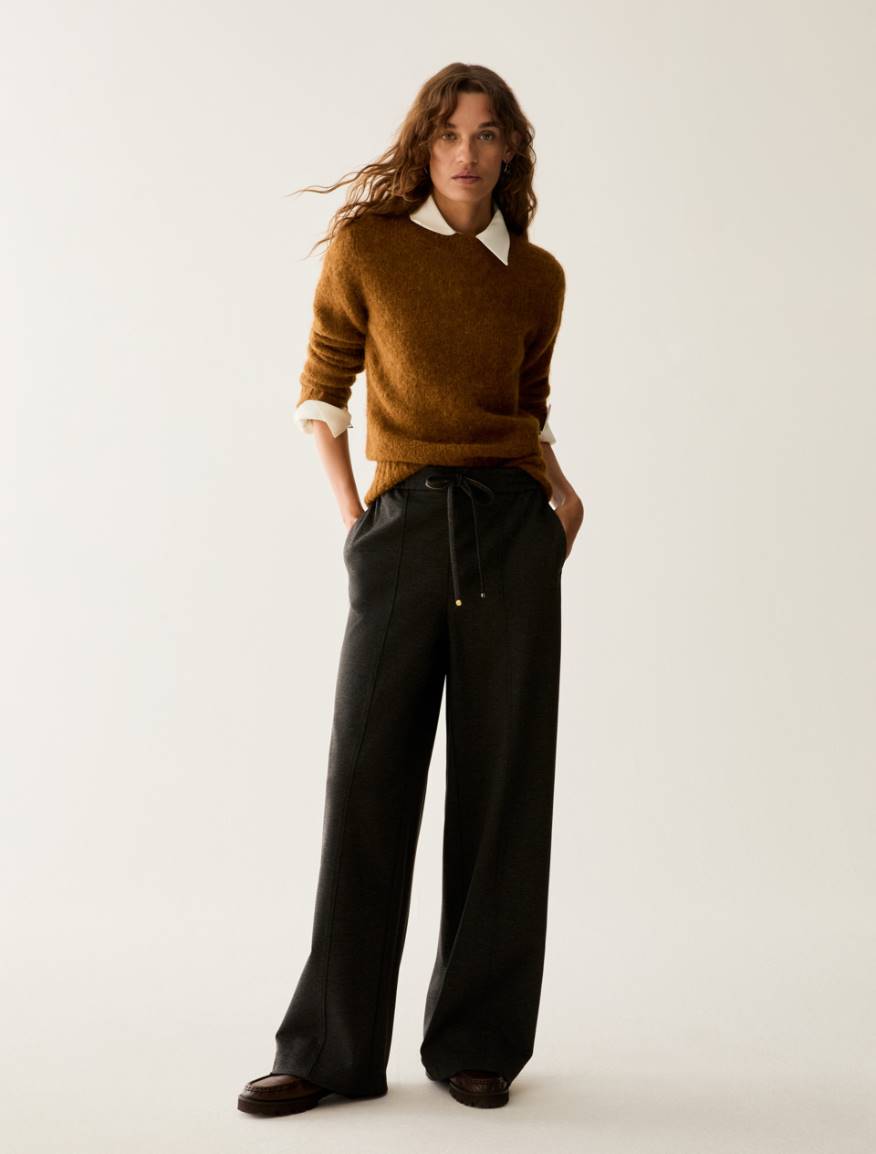 Milan stitch jersey joggers - MELANGE GREY - Pennyblack