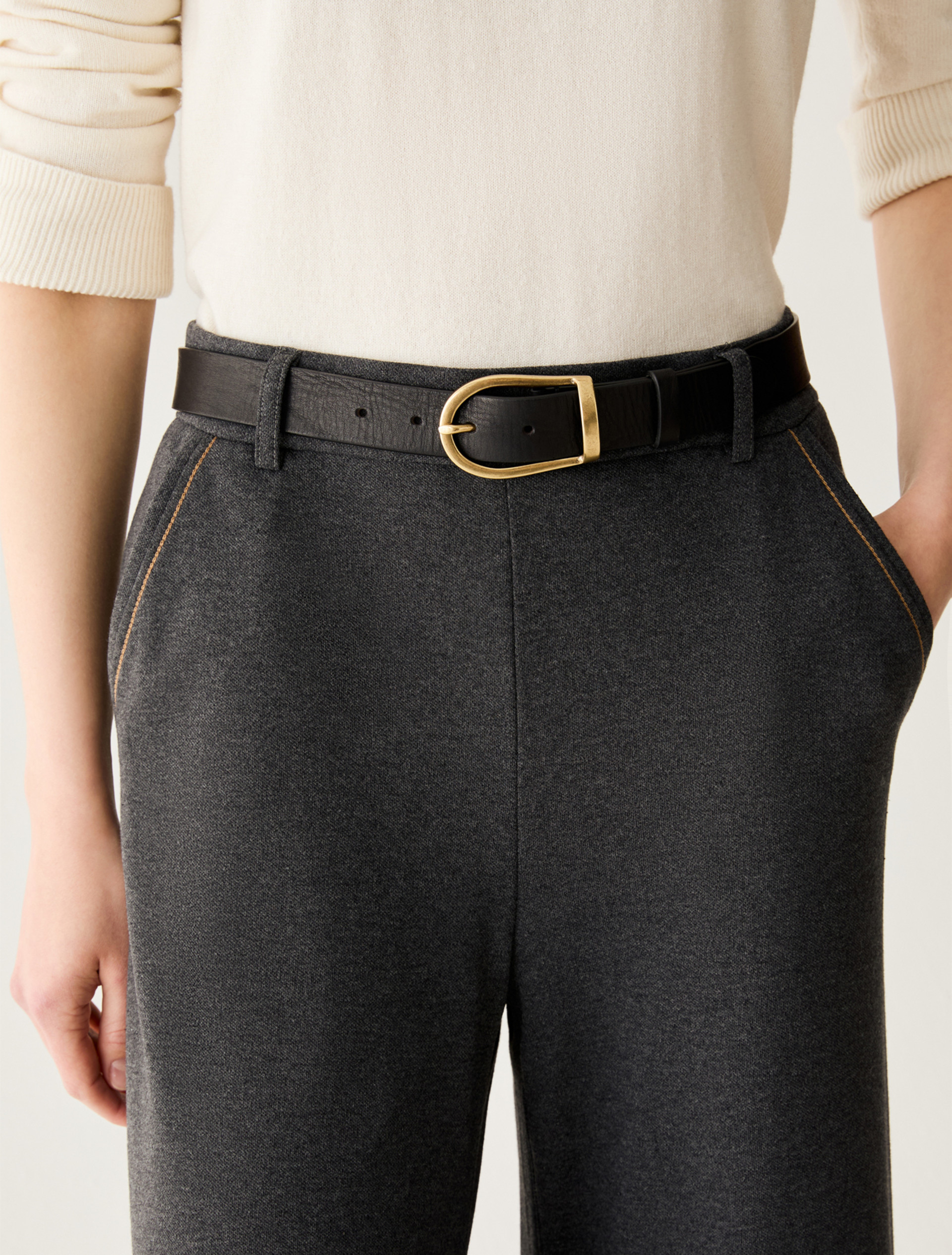 Flannel jersey trousers - MELANGE GREY - Pennyblack - 4