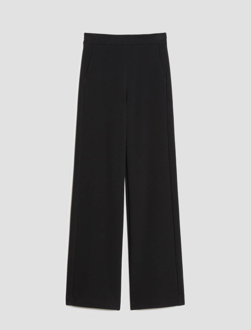 Wide piqué jersey trousers - BLACK - Pennyblack - 2