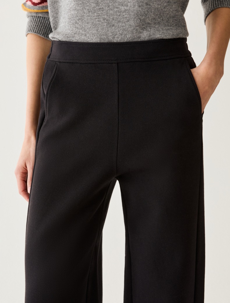 Wide piqué jersey trousers - Pennyblack - 4