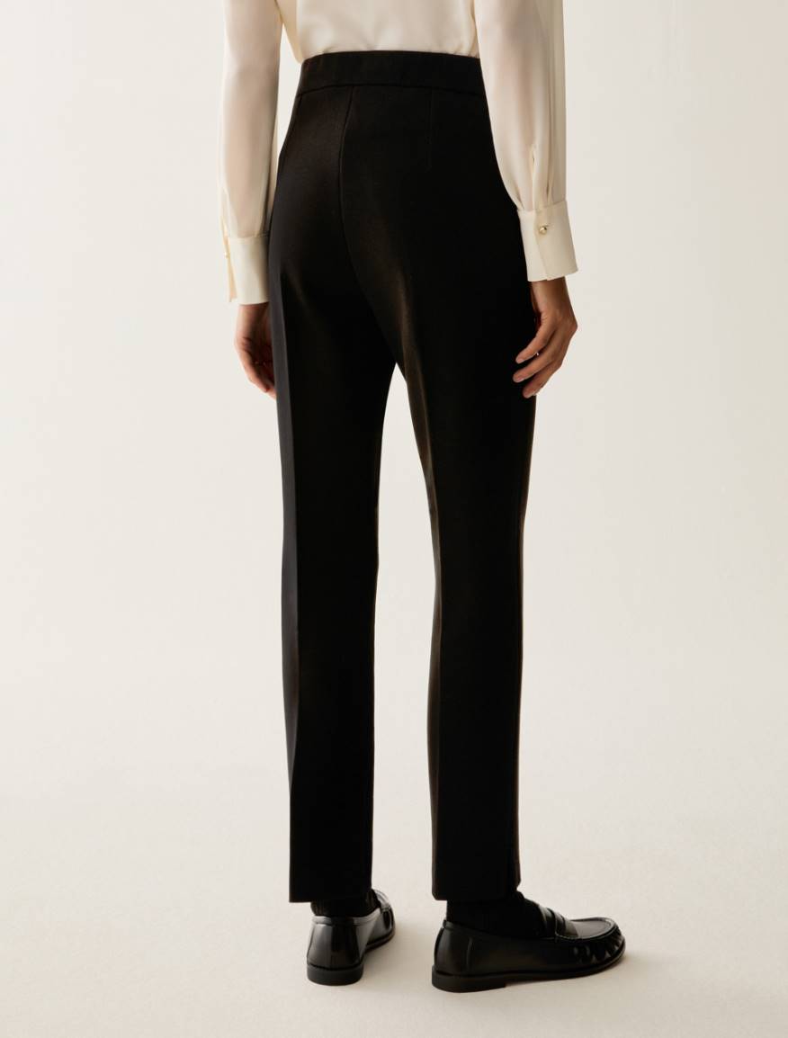 Skinny piqué jersey trousers - BLACK - Pennyblack - 3