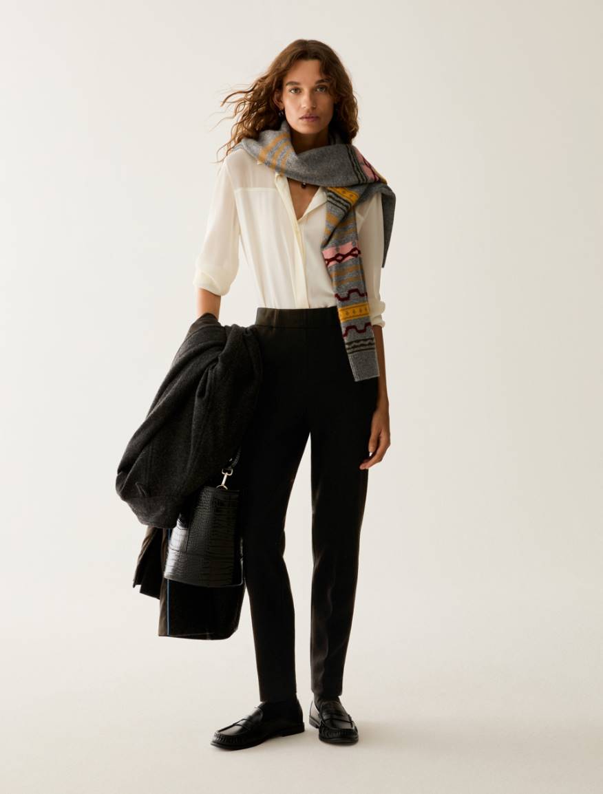 Skinny piqué jersey trousers - BLACK - Pennyblack - 6