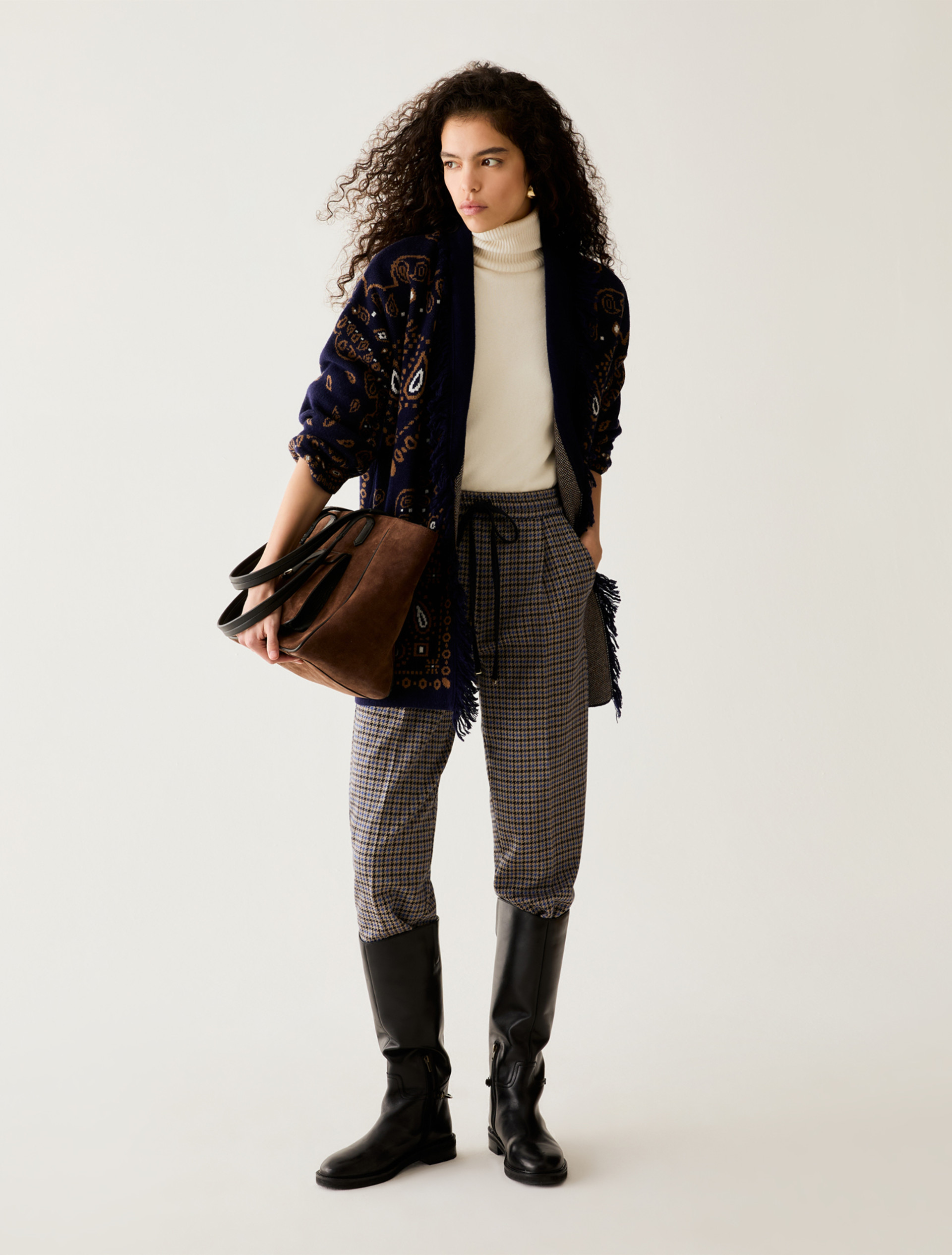Jacquard jersey trousers - NAVY - Pennyblack - 5