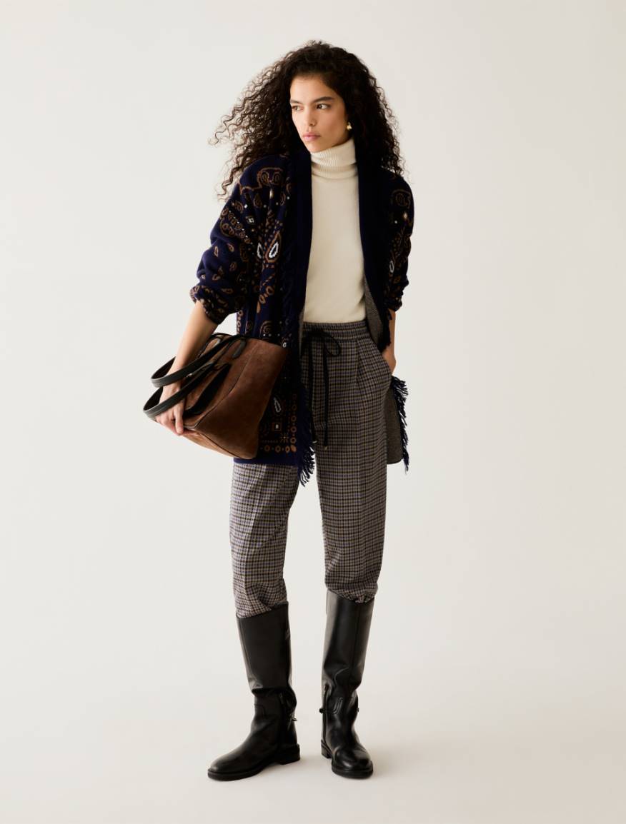 Jacquard jersey trousers - NAVY - Pennyblack - 5