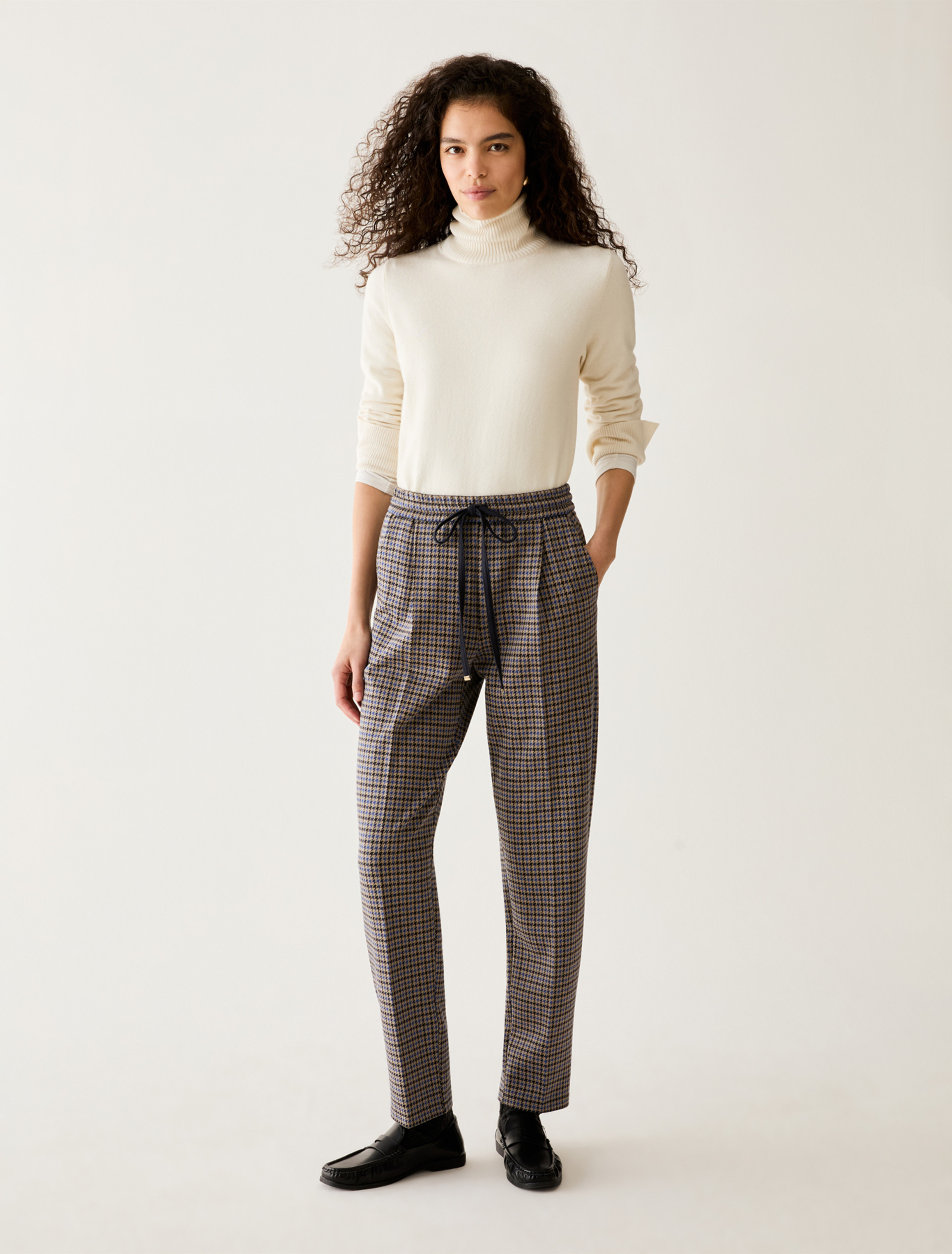 Jacquard jersey trousers - NAVY - Pennyblack - 1