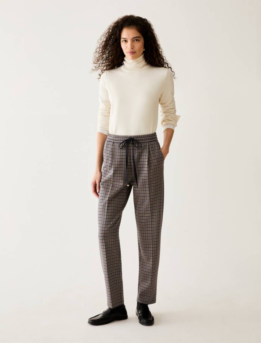 Jacquard jersey trousers - NAVY - Pennyblack