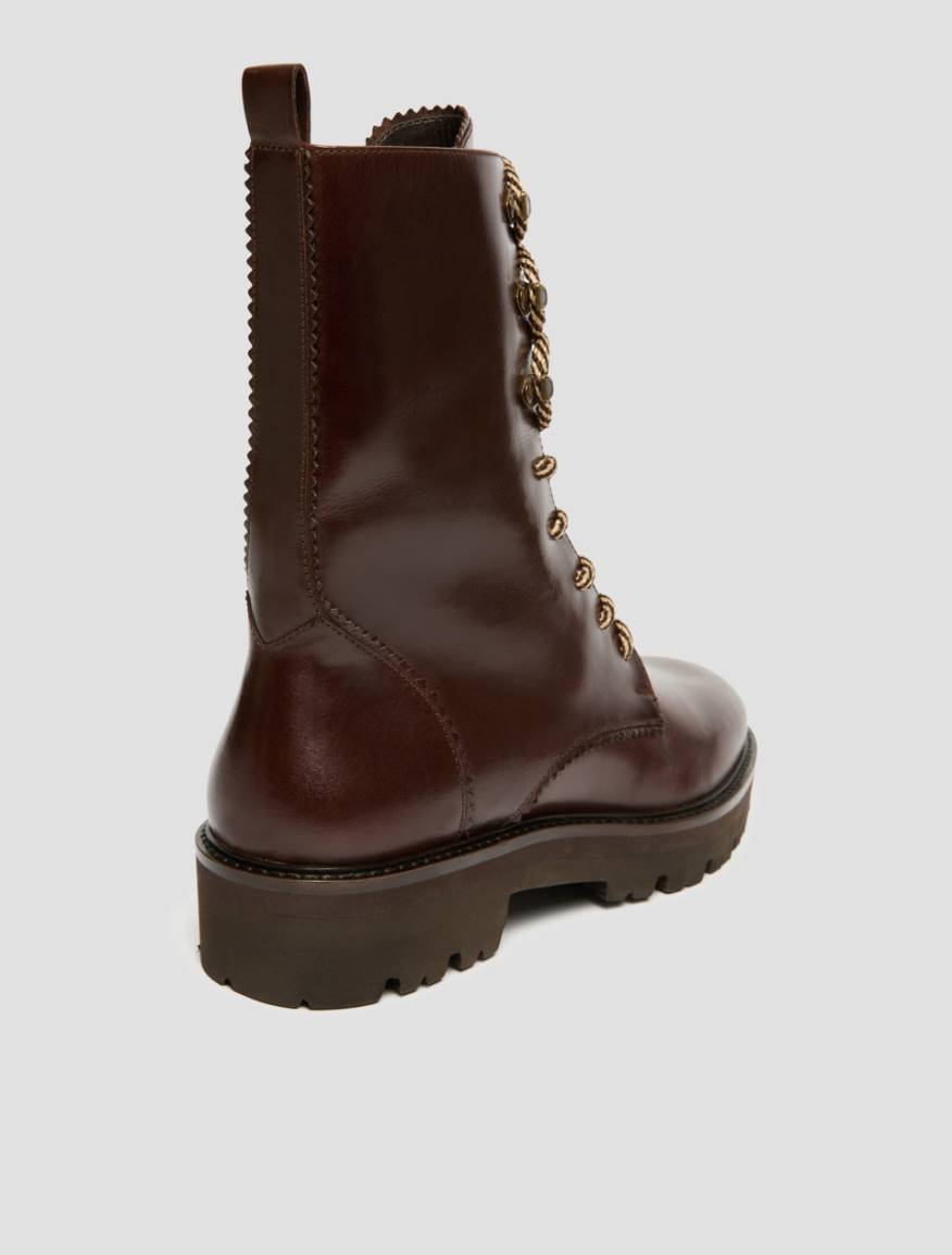 Smooth leather combat boots - BROWN - Pennyblack - 3
