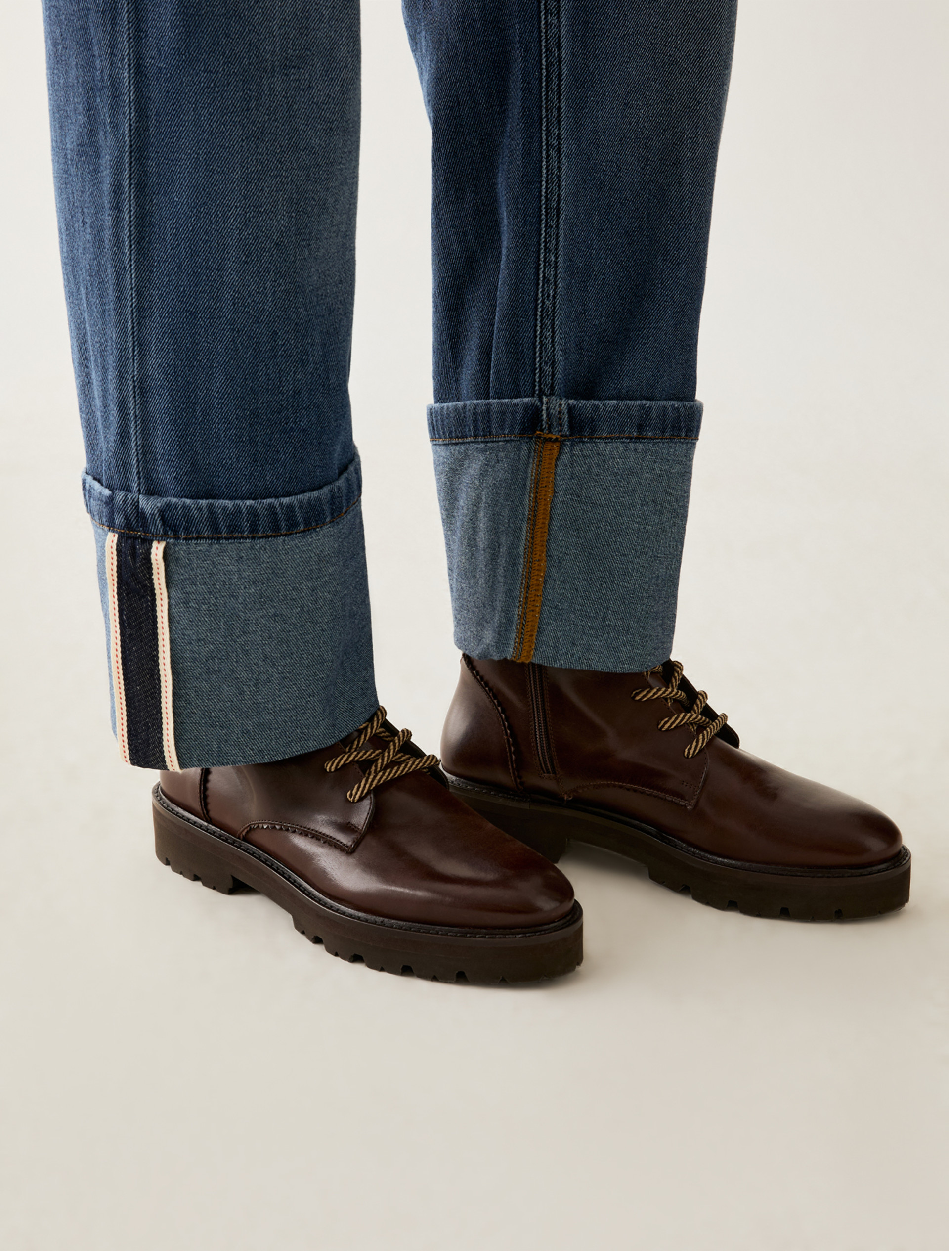 Smooth leather combat boots - BROWN - Pennyblack - 4
