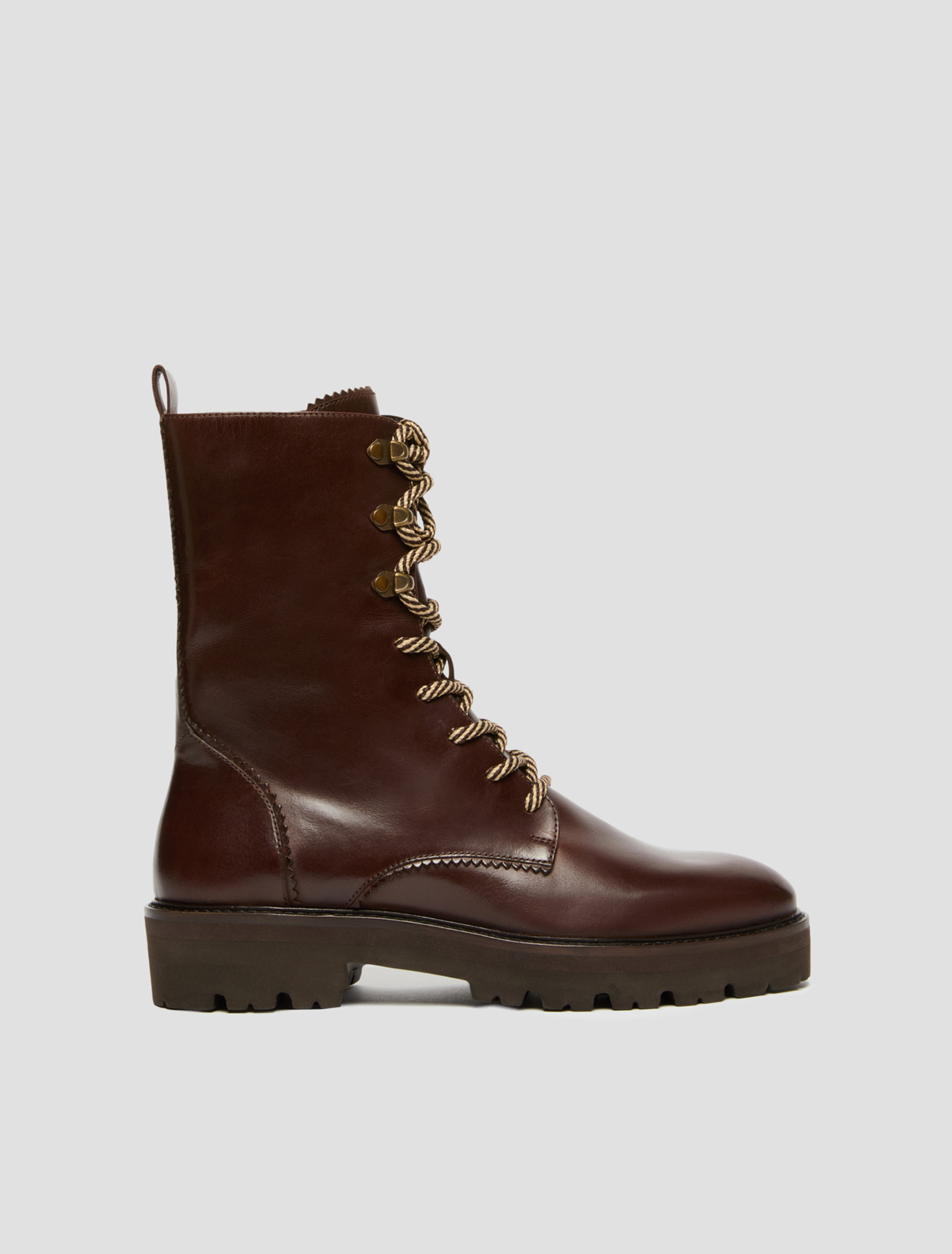 Smooth leather combat boots - BROWN - Pennyblack - 1