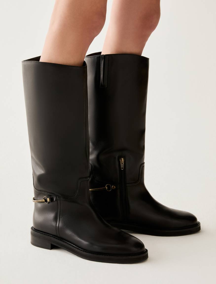 Smooth leather boots - BLACK - Pennyblack - 4