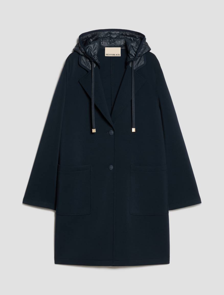 Double-faced jersey coat - NAVY - Pennyblack - 2