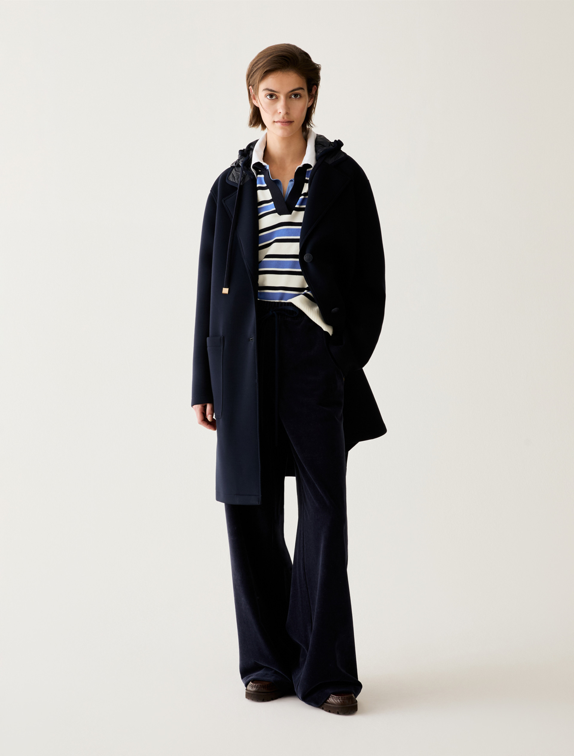 Double-faced jersey coat - NAVY - Pennyblack - 1