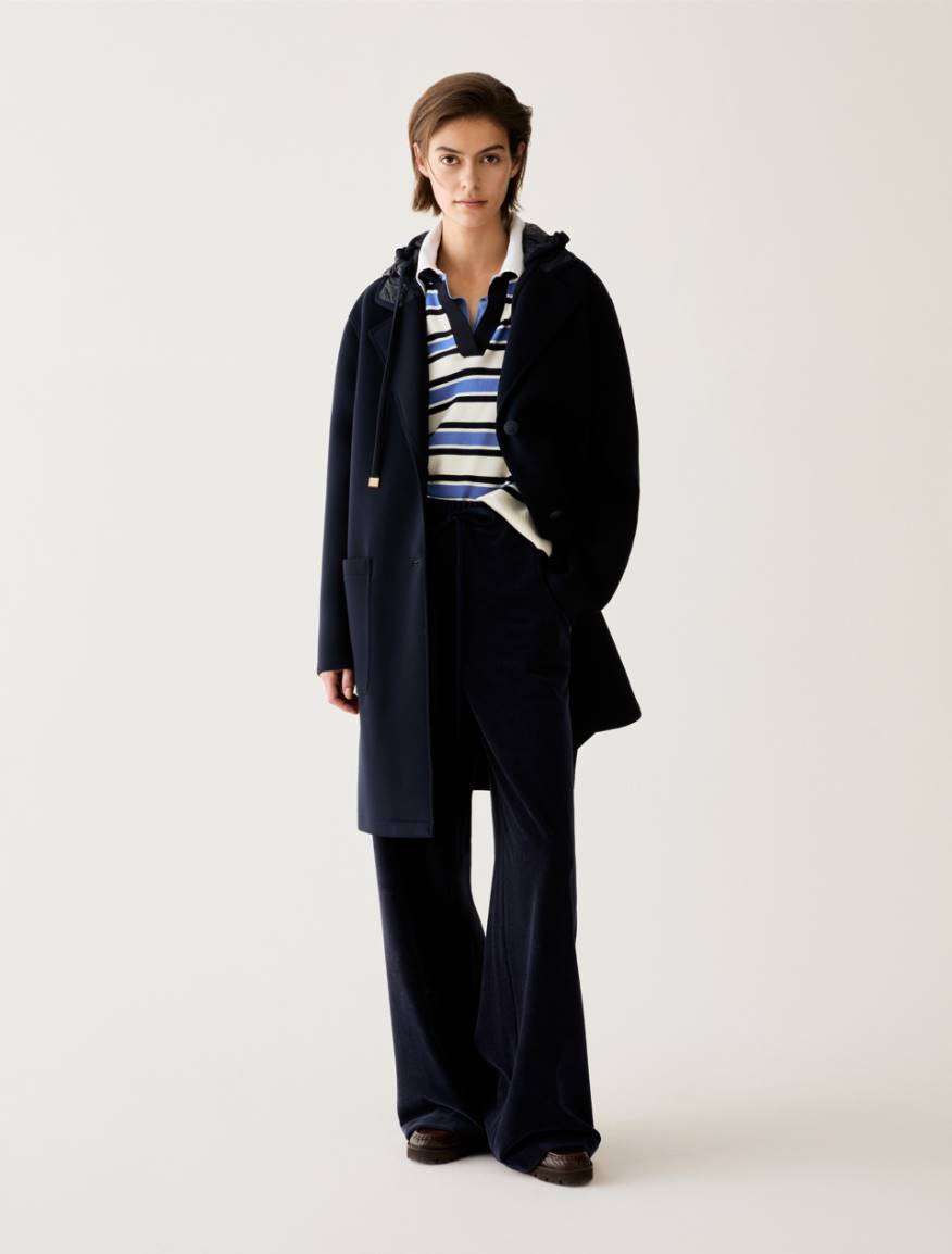 Double-faced jersey coat - NAVY - Pennyblack