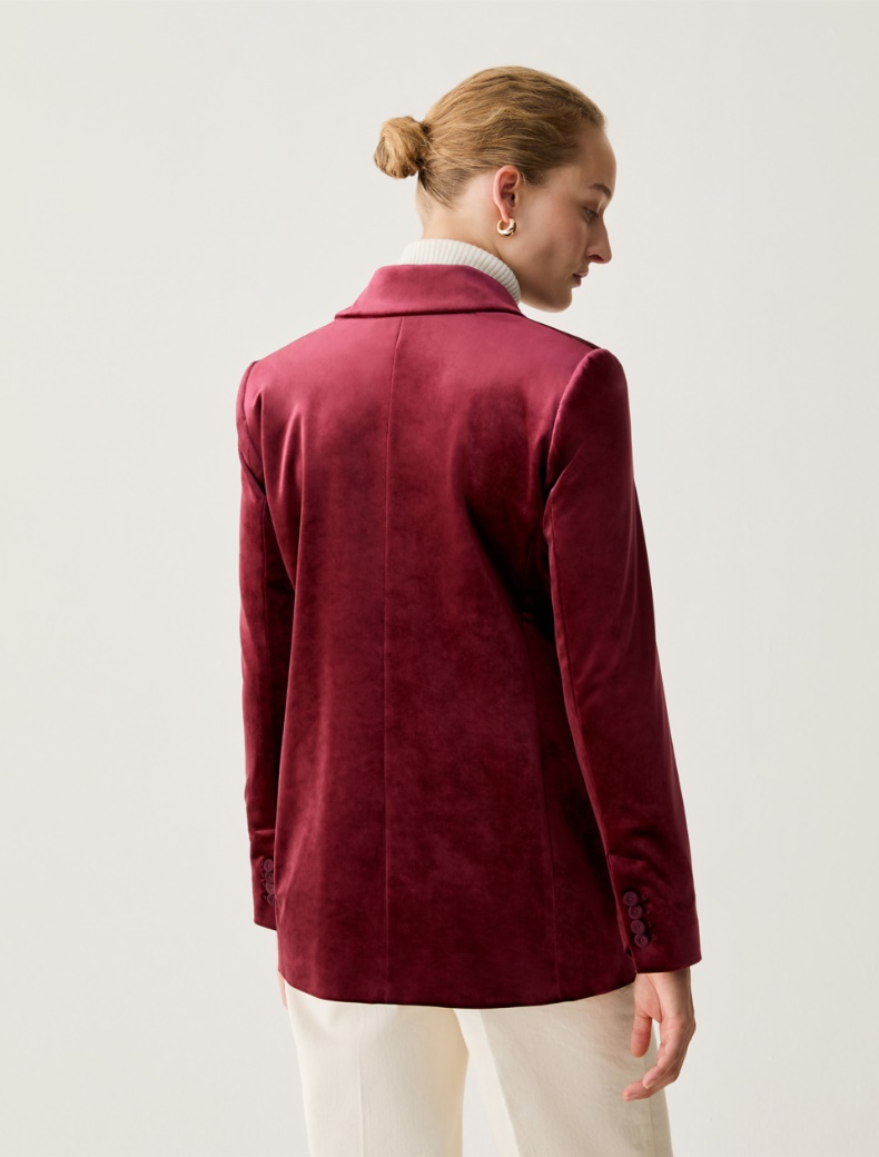 Velvet jersey and satin blazer - Pennyblack - 3