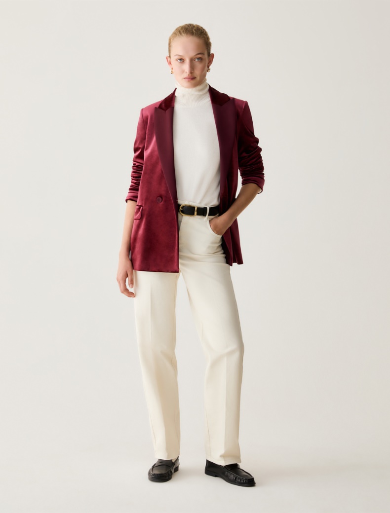Velvet jersey and satin blazer - Pennyblack - 5