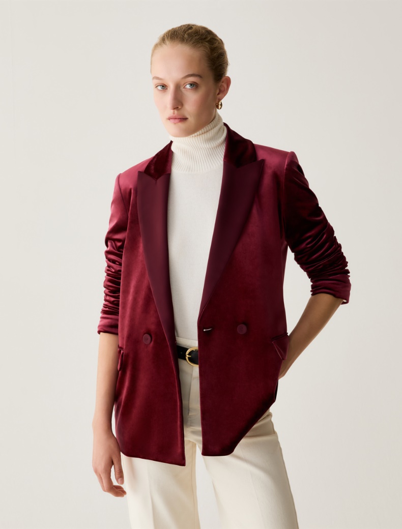 Velvet jersey and satin blazer - Pennyblack - 6