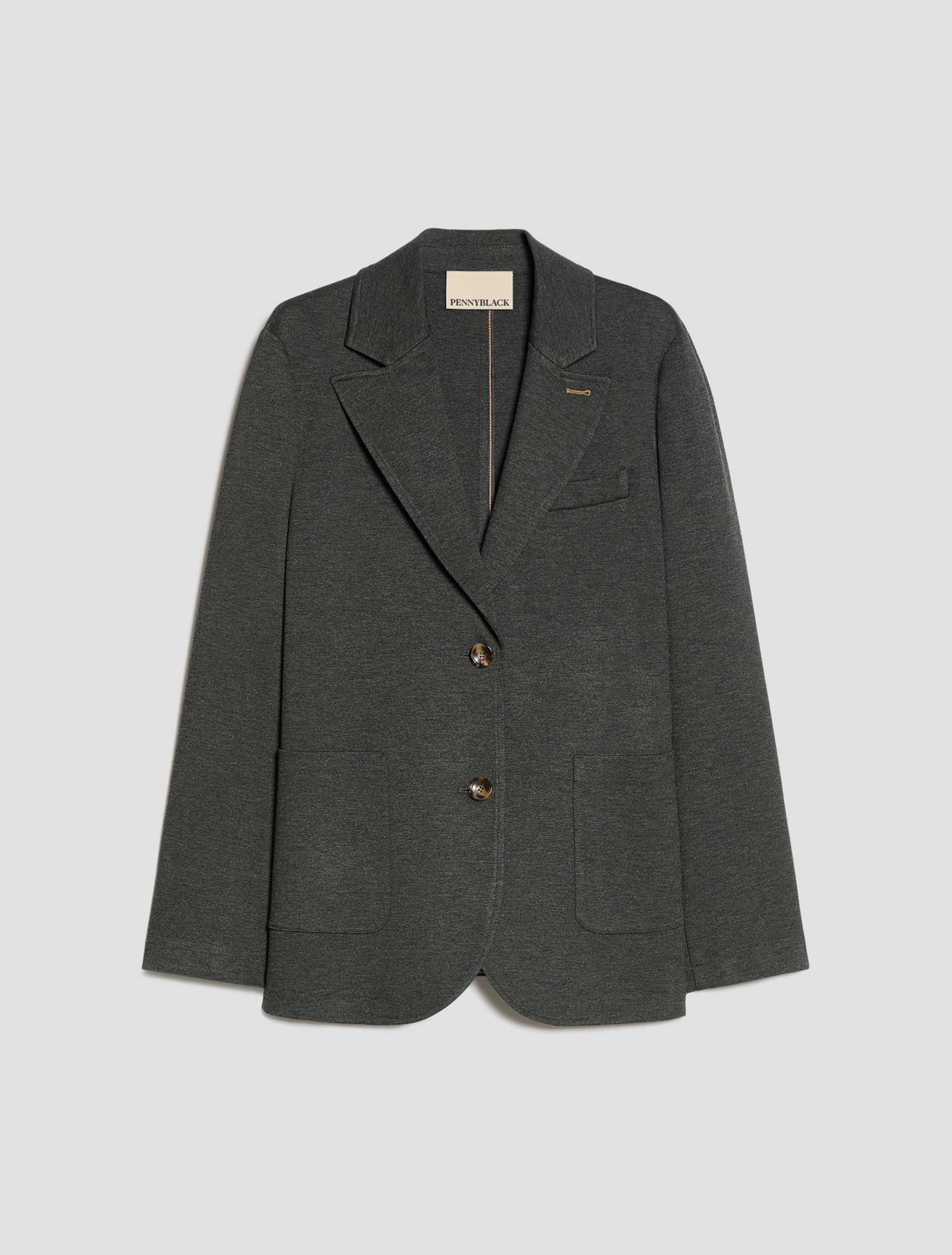 Milan stitch jersey blazer - MELANGE GREY - Pennyblack - 2